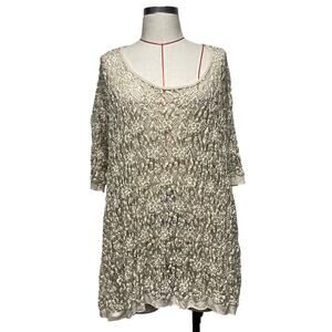 Vintage Surrealist USA Womens Size 2 Lace Semi Sheer Swing Top
